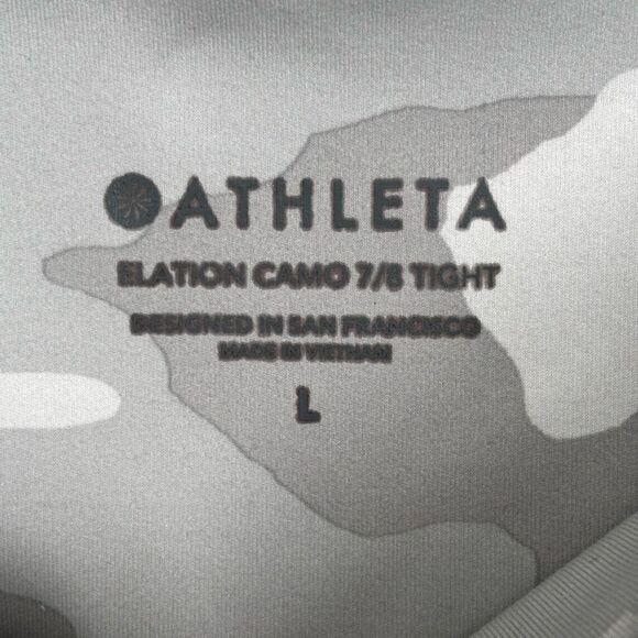 ATHLETA ELATION CAMO 7/8 TIGHT Leggings Taupe Size Large - Picture 2 of 8
